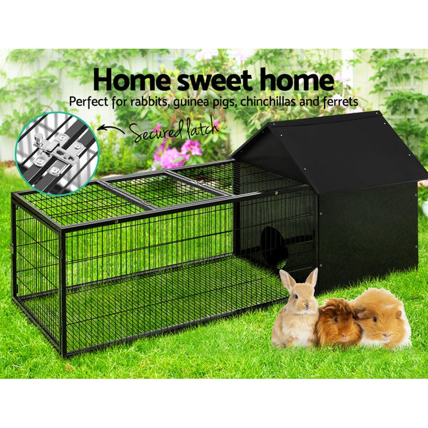 I.Pet Rabbit Cage Hutch Cages Indoor Outdoor Hamster Enclosure Metal Carrier 162Cm Length Small Animal Cages & Hutches