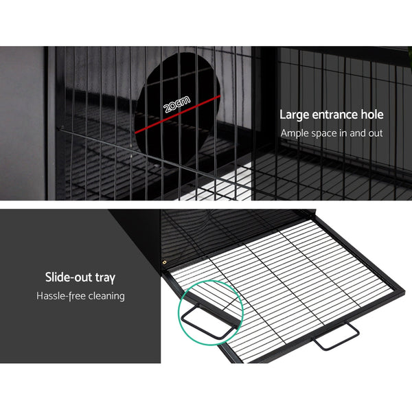 I.Pet Rabbit Cage Hutch Cages Indoor Outdoor Hamster Enclosure Metal Carrier 162Cm Length