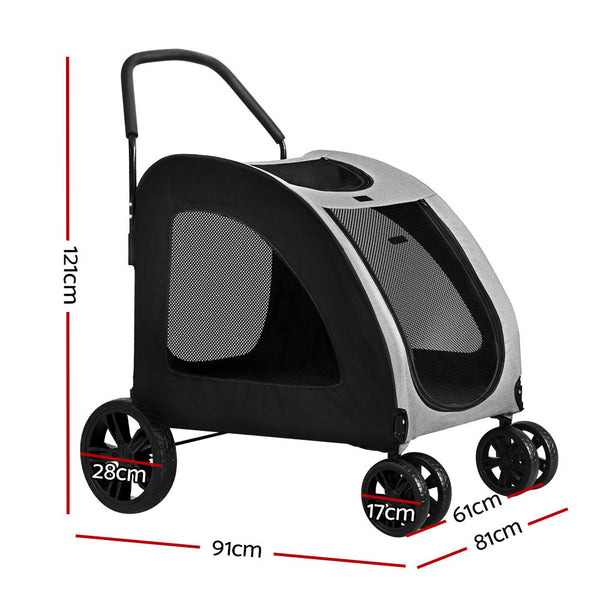 I.Pet Ipet Dog Stroller Pram Large Carrier Cat Travel Foldable Strollers 4 Wheels Dog Strollers