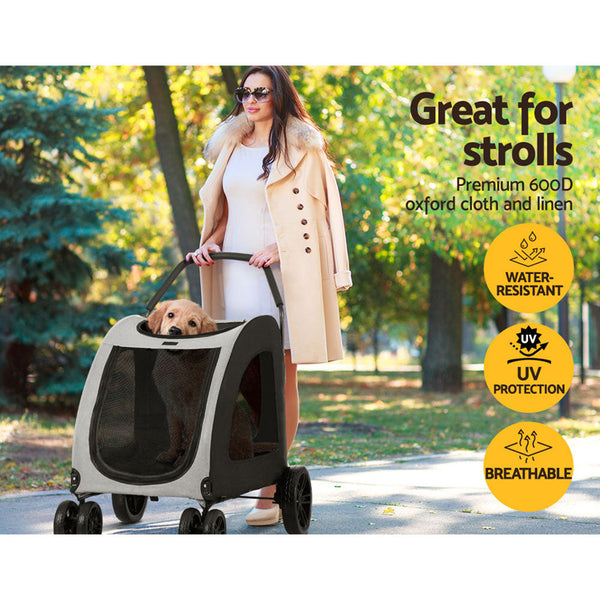 I.Pet Ipet Dog Stroller Pram Large Carrier Cat Travel Foldable Strollers 4 Wheels Dog Strollers