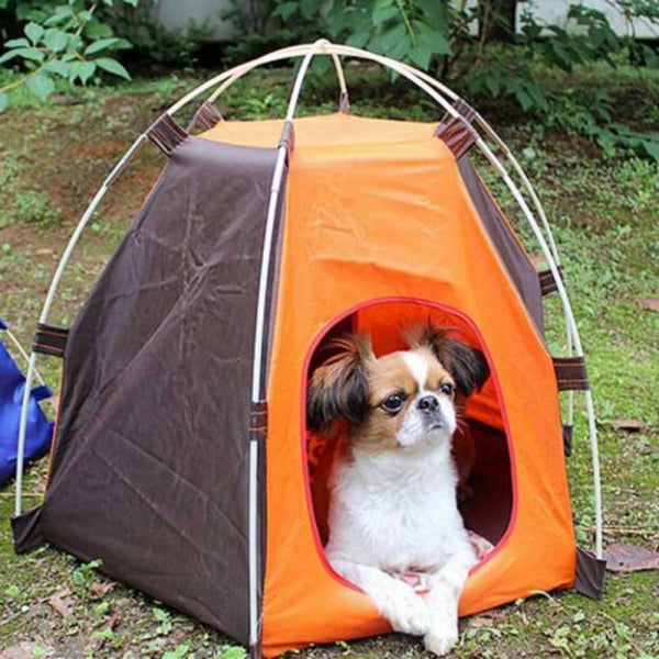 Pet Tent Dog Cat Oxford Cloth Outdoor Travel Supplies Pumpkin Orange