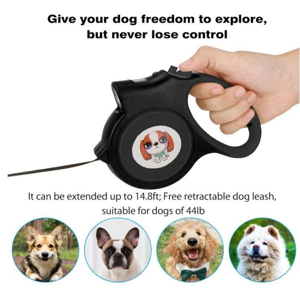 Pet Health With Light Automatic Leash Small Retractable Dog Anti Slip Handle 16.4Ft Walking For Medium Dogs Up To 55Lbs