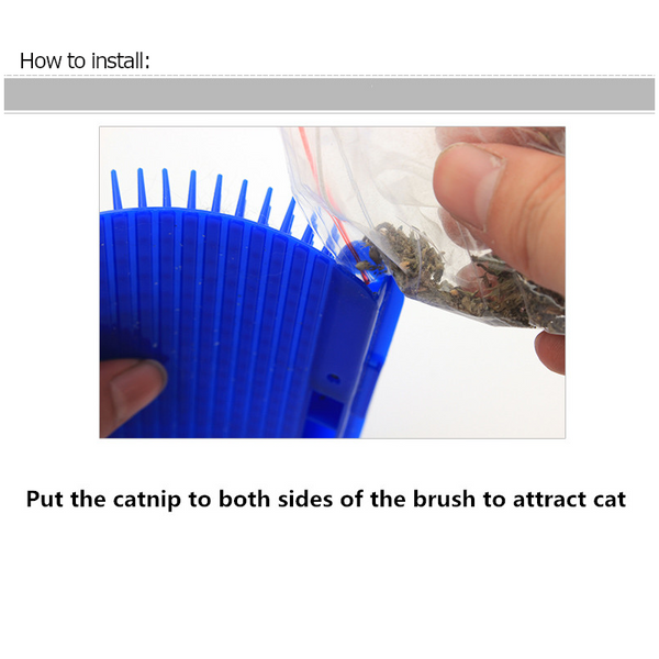 Pet Cat Rubber Corner Massage Scratch Comb Grey
