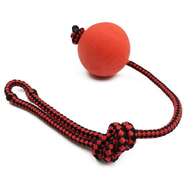 Solid Rubber Dog Ball Training Chew Bite Toys With Stretchy Rope