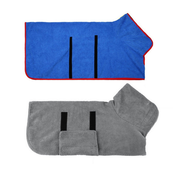 Pet Bathrobe Clothes Dog Drying Coat Soft Absorbent Towel Winter Risk Sick Wet Dog Grooming