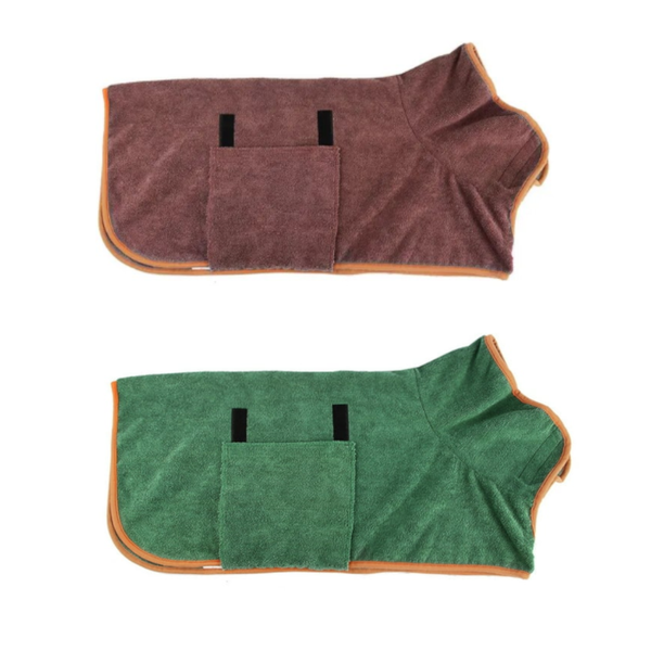 Pet Bathrobe Clothes Dog Drying Coat Soft Absorbent Towel Winter Risk Sick Wet Dog Grooming