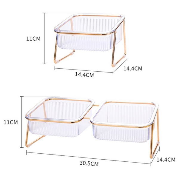 Pet Elevated Feeder Bowl Raised Stand Dog Cat Food Water Dishes Feeders & Fountains