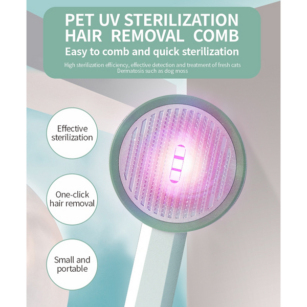 Pet Germicidal Sterilizing Comb Usb Rechargeable Cat Dog Automatic Hair Removal Brush Floating Beauty Grooming Tool