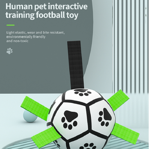 Pet Outdoor Soccer Ball Toys Tug Of War Dog Training Football With Grab Tabs Dog Toys