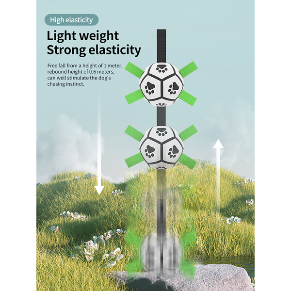 Dog Toys Pet Outdoor Soccer Ball Toys Tug Of War Dog Training Football With Grab Tabs