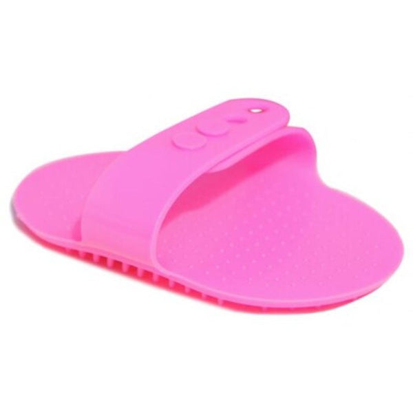 Pets Bath Brush Comb Massage Grooming Glove Neon Pink