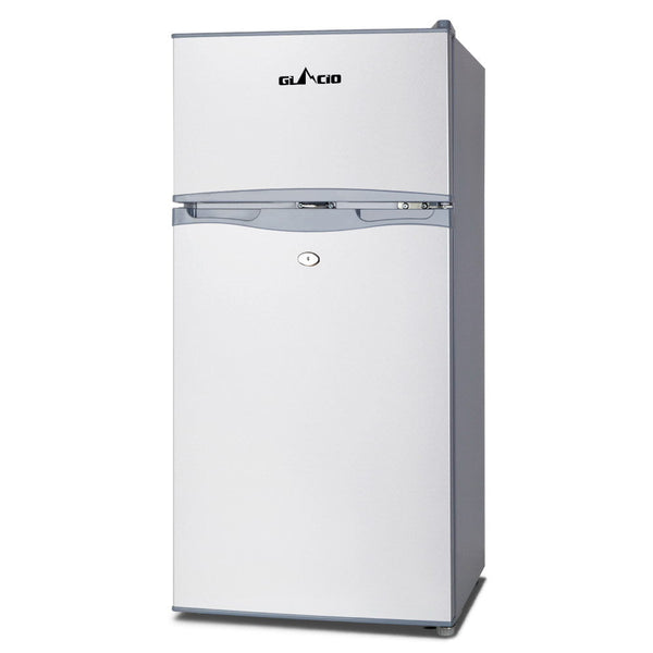 Glacio 100L Fridge Bar Freezer Cooler Upright 12V/24V/240V Silver Mini Fridges