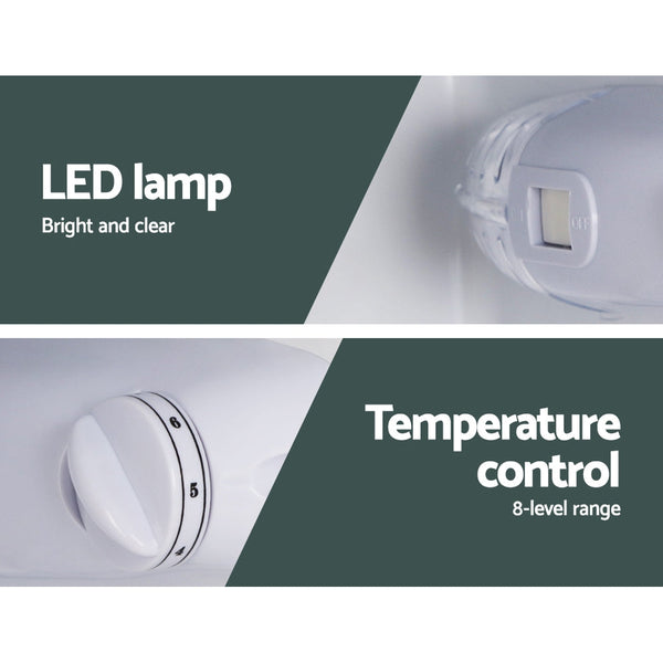 Glacio 100L Fridge Bar Freezer Cooler Upright 12V/24V/240V Silver Mini Fridges