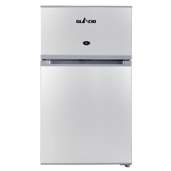 Glacio 65L Fridge Bar Freezer Cooler Upright 12V/24V/240V Silver Mini Fridges