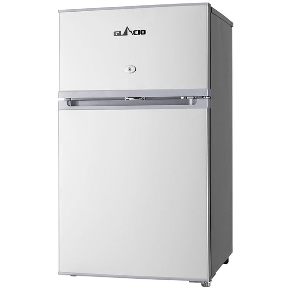 Glacio 65L Fridge Bar Freezer Cooler Upright 12V/24V/240V Silver Mini Fridges