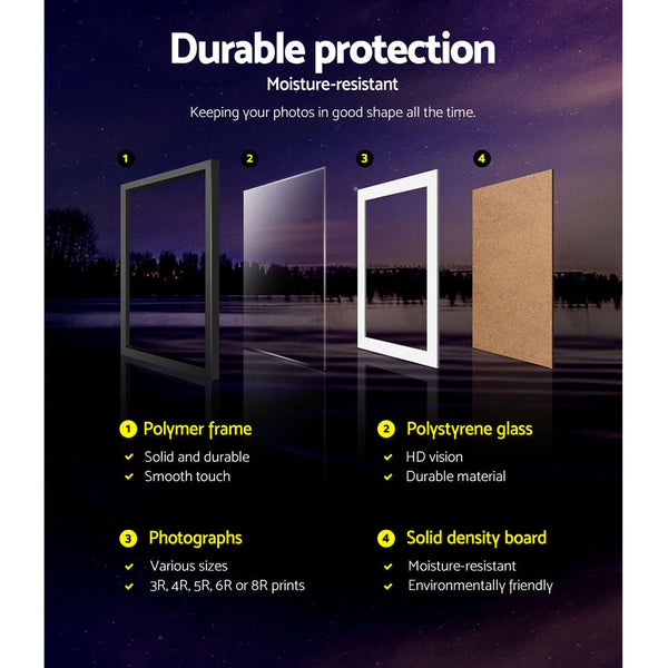 Artiss 26Pcs 8X10in 5X7in 4X6in 3.5X5in Hanging Wall Black Photo Frames