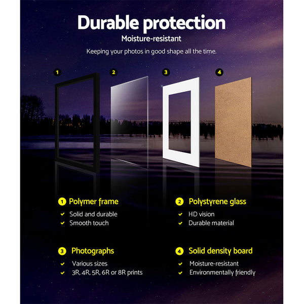 Artiss 3 Pcs Photo Frame Wall Set A3 Picture Home Decor Gift Present Black Photo Frames