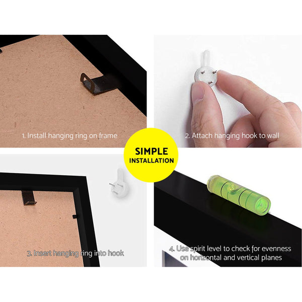 Artiss 3 Pcs Photo Frame Wall Set A3 Picture Home Decor Gift Present Black Photo Frames