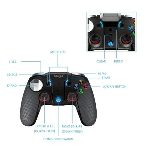 Televisions Pg 9099 Wireless Bt 3 In 1 Gamepad Joystick Holder Controller Controllers & Attachments