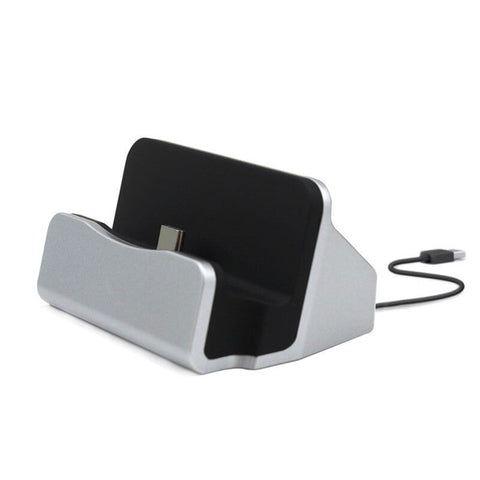 Phone Dock Charging Stand Base Cradle Usb Cable Holder Silver