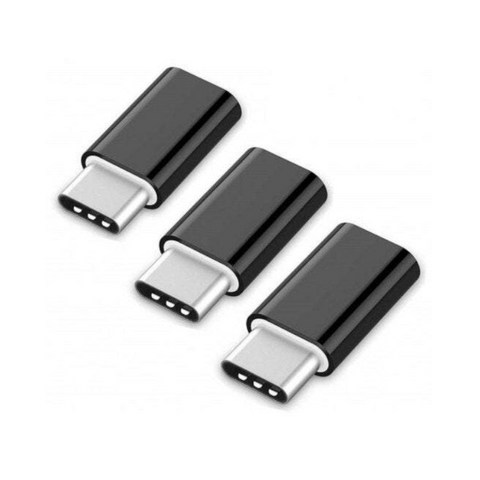 Phone Chargers Cables 3Pcs Usb Type To Micro Data Charging Adapters Converters Black