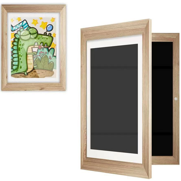 Kids Art Frame Wooden Changeable Pictures Poster Photo Drawing Painting Display
