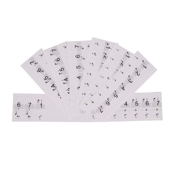 Piano Keyboard Accessories Removable Note Stickers Up To 61 / 88 Set