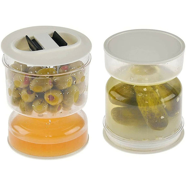 Other Kitchen Gadgets Pickle Olive Hourglass Jar Can Dry And Wet Separate Container Olives Food