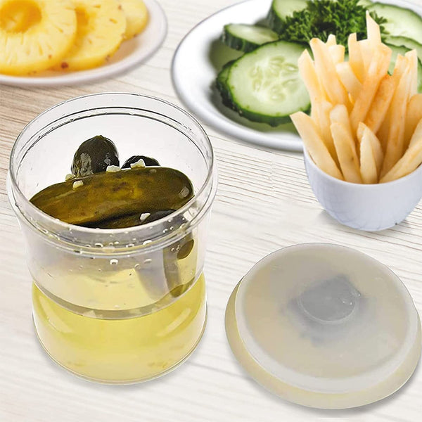 Pickle Olive Hourglass Jar Can Dry And Wet Separate Container Olives Food