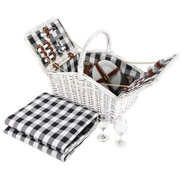 Alfresco 2 Person Picnic Basket Baskets Outdoor Insulated Blanket Picnic Baskets & Backpacks