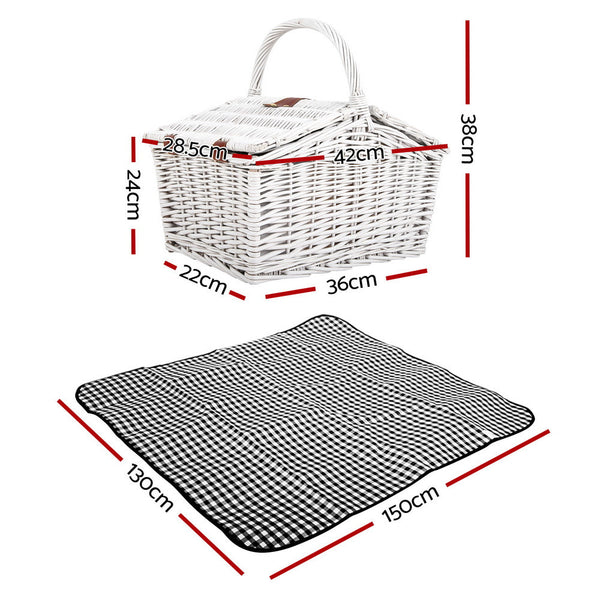 Alfresco 2 Person Picnic Basket Baskets Outdoor Insulated Blanket Picnic Baskets & Backpacks