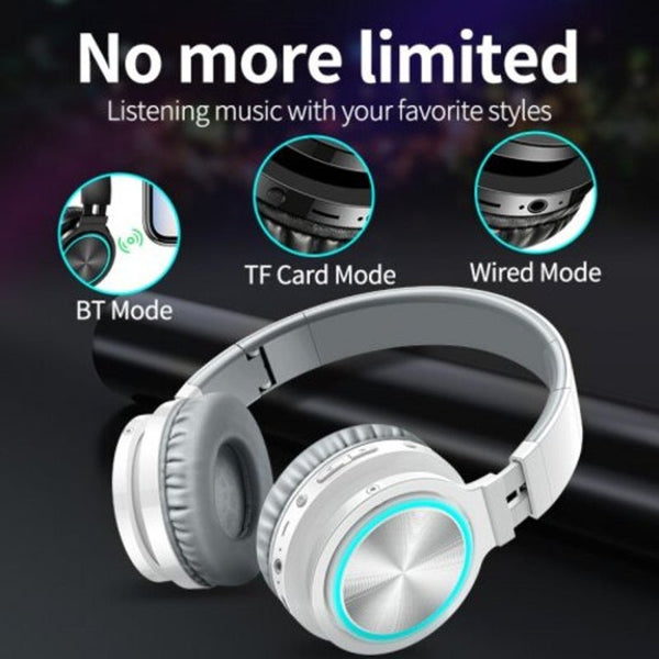 B12 Wireless Bluetooth 5.0 Glowing Earphone With Mic For Phone Pc Red Headphones