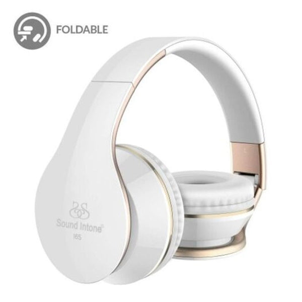 I65 Wired Headphones With Mic Over Ear Bass Stereo Hifi Sound For Phone Pc White Headsets