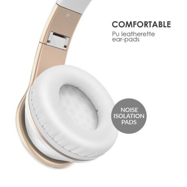 I65 Wired Headphones With Mic Over Ear Bass Stereo Hifi Sound For Phone Pc White Headsets