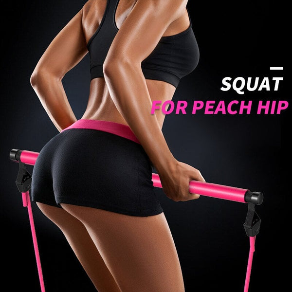 Pilates Bar Kit With Resistance Band Exercise Stick Toning Fitness Home Yoga Gym Body Workout Yoga & Pilates Accessories
