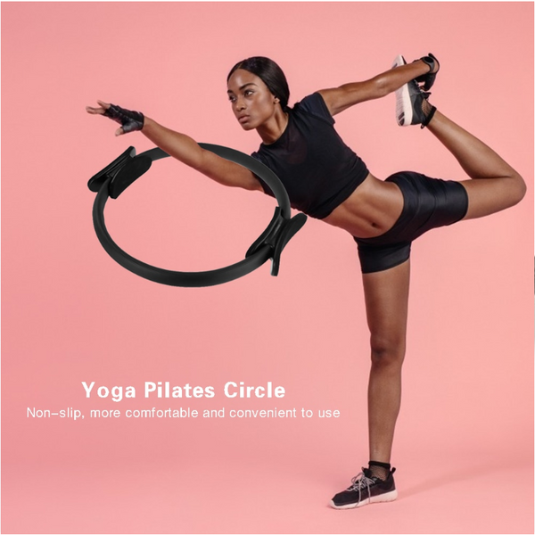 Pilates Yoga Ring Full Body Training Stretching Fitness Equipment Exercise Circle Gym Home For Women Men Black Pilates Rings
