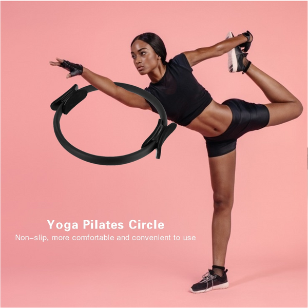 Pilates Yoga Ring Full Body Training Stretching Fitness Equipment Exercise Circle Gym Home For Women Men Black