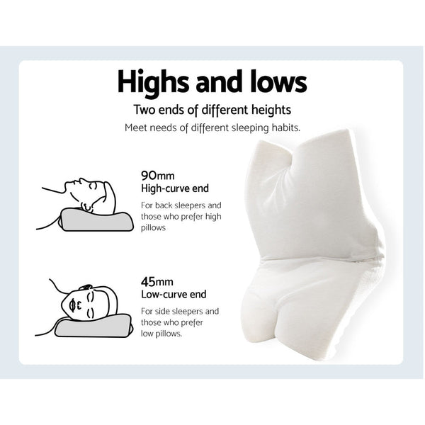 Giselle Memory Foam Pillow Neck Contour Rebound Support Pillows