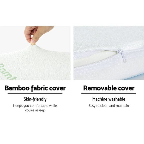 Giselle Memory Foam Contour Pillow Cool Gel Bamboo Cover Pillows