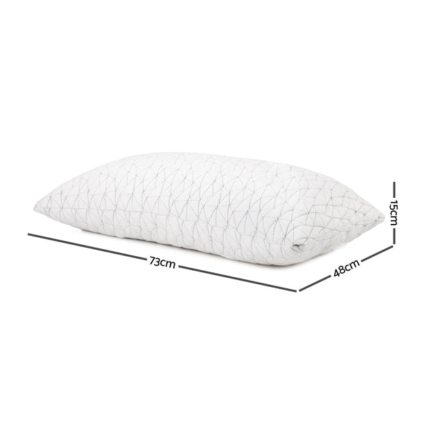 Giselle Set Of 2 Rayon Single Memory Foam Pillow Pillows