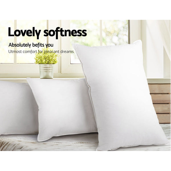 Giselle King Size 4 Pack Pillow Medium*2 Firm*2 Microfibre Fiiling Pillows
