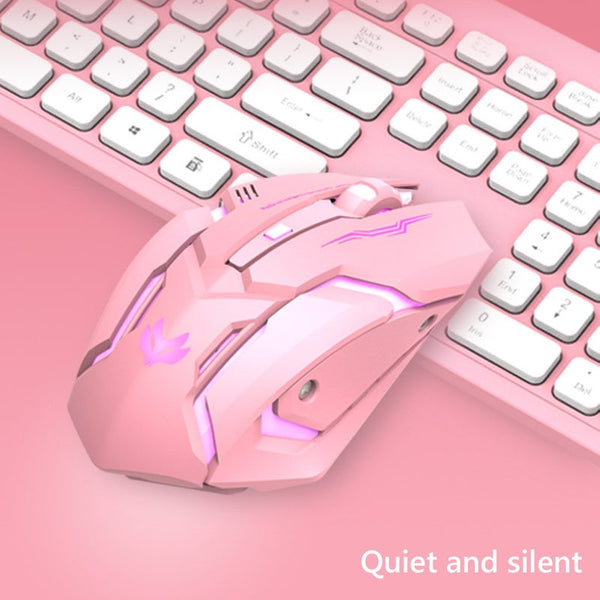 Pink Black T1 Ergonomic 2.4G Rechargeable Mouse For Pc Computer Silent Backlit Usb Optical Wireless Gaming Mice Trackballs & Touchpads