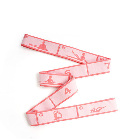 Pink 9 Loop Yoga Stretch Strap Numbered Band For Flexibility And Physical Therapy Yoga Straps