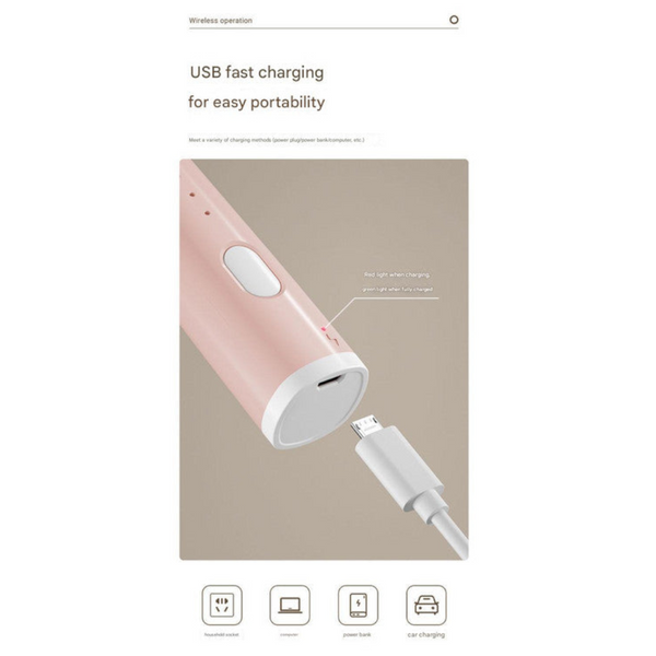 Pink Cordless Drink Mixer & Frother Wand Usb Powered (Spring Bubbler Head) Handheld Mixers