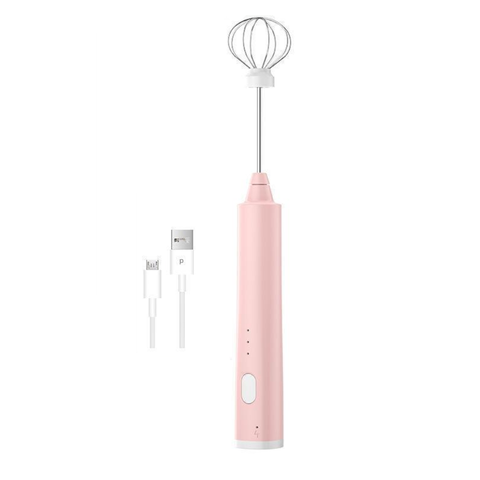 Pink Cordless Egg Beater & Cream Whipper Usb Powered Hand Mixer (Balloon Head) Handheld Mixers