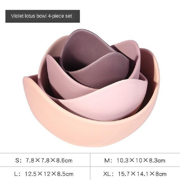 Pink Or Green Lotus Flower Design Ceramic Serving Bowls