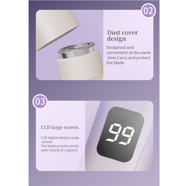 Gradient Pink Women's Multifunctional Electric Shaver Type C Rechargeable Hair Remover With Display Women's Shavers