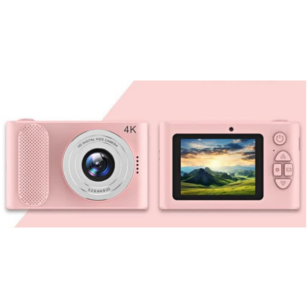 Ultra Hd 4K Dual Lens Digital Camera 44Mp 4X Zoom 2.4" Screen Complete With 64Gb Card (Pink) Digital Cameras