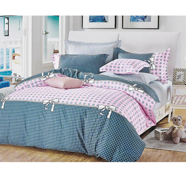 Pink Dots Bed Quilt/Duvet Cover Set