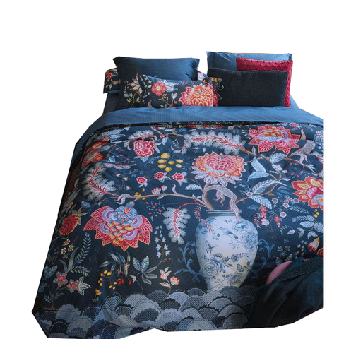 Pip Studio Tree Of Life Dark Blue 100% Cotton Quilt Cover Set Quilt Covers